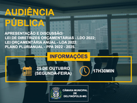 Audiência Pública - 25 de outubro - 17h30min